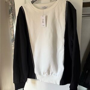 Fashion Nova Black and White Crewneck Sweater